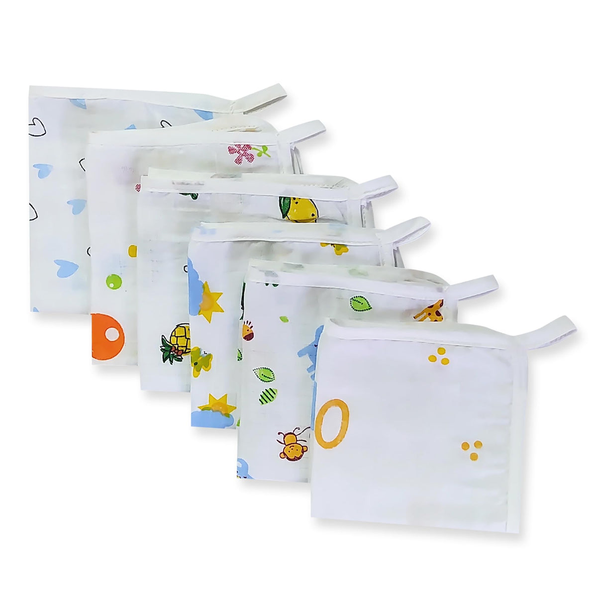 Love Baby 2 Layer Muslin Cotton Extra Soft Quick Absorbing washcloth Reusable face Towels Printed Napkin Set for Babies Infants 