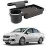 Oshotto (FT04) Foldable Car Auto Headrest Rear Back Seat Table Drink Food Cup Tray Holder Compatible with Fiat Linea  Black
