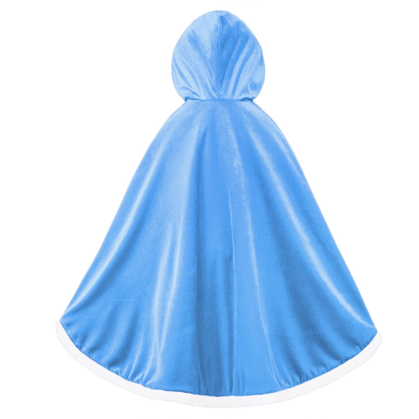 Century Star Girl Fur Princess Cape With Hood Girls Cloak For Little Girls Christmas Blue 5-7 Years