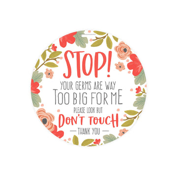 Canopy Street Stylish Floral Stop! Don'T Touch Baby Car Seat Sign/Modern Illustrated Baby Stroller Germ Tag