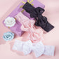 Qiansail Baby Girls Lace Bow Headband Elastics Bow Knot Hairband Headwrap For Newborn Infant Toddlers Kids (Black)