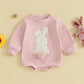 Lagkiyoj Easter Outfit Baby Girl Boy Bunny Embroidery Sweatshirt Romper Infant Long Sleeve Bodysuit Newborn Spring Outfit