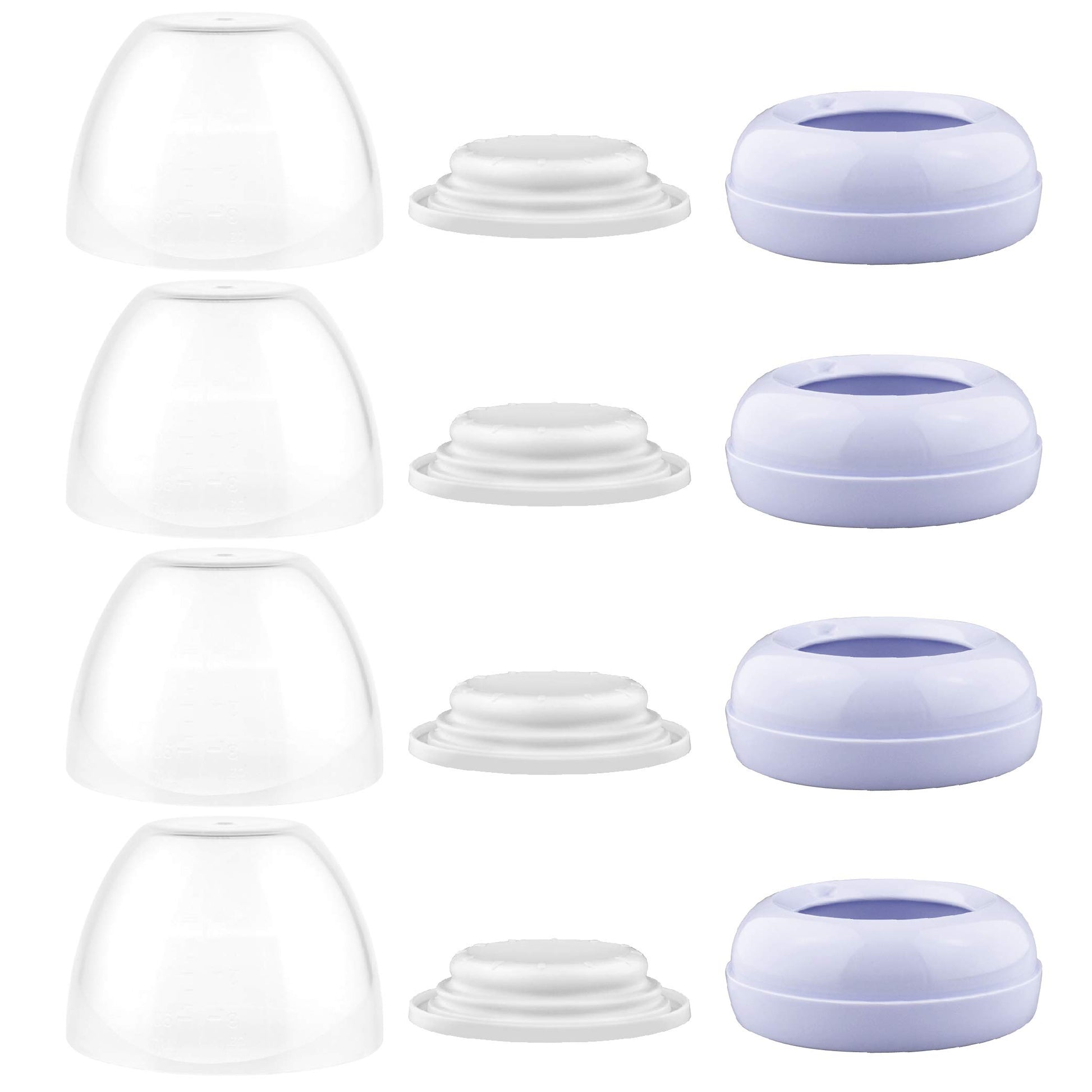 Maymom Dome Caps, Screw Rings, Sealing Discs Compatible with Avent Natural Bottles, Avent PP Bottles or Natural; No Nipple Inclu