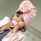 Angla 8 Pack Solid Large Flower Knot Bow Cotton Beanie Turban Hat Cap India Muslim Islamic Headwrap Winter Hospital Nursery For