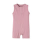 Teach Leanbh Baby Romper Cotton Sleeveless Button Down One Piece Linen Jumpsuit Coverall 3-24 Months (Fuchsia, 18-24 Months)