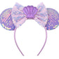 Lifetools-Lt Purple Mermaid Ears Headbands With Sparkling Sequins & Shell & Bow, For Girls Women Disneyland Christmas Cosplay Gl