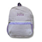 Custom Embroidered Toddler Seersucker Backpack | Personalized with Name | Back to School Gift for Kids (Purple)