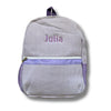 Custom Embroidered Toddler Seersucker Backpack | Personalized with Name | Back to School Gift for Kids (Purple)