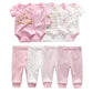 Kiddiezoom Unisex Baby Bodysuits Pants Baby Clothes Short Sleeve Bodysuits For Baby Girl