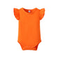 Lysmuch Baby Girls Ruffle Short Sleeve Bodysuit Infant Solid Onesie Casual Plain Blouse Top Romper (Orange, 12-18 Months)