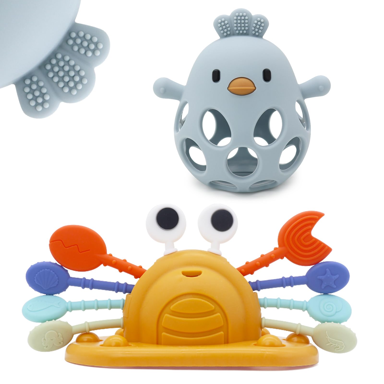 Baby Suction Toys High Chair Teething Toys - Baby Teething Chew Table Toys Silicone Teethers, Food Grade Silicon for 6 12 18 Mon
