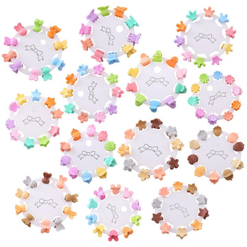 FZBNSRKO 100pcs Mini Hair Claw Clips Colorful Cartoon Animals/Vegetables/Flower Mini Hair Claw Clips Small Barrettes for Baby Gi