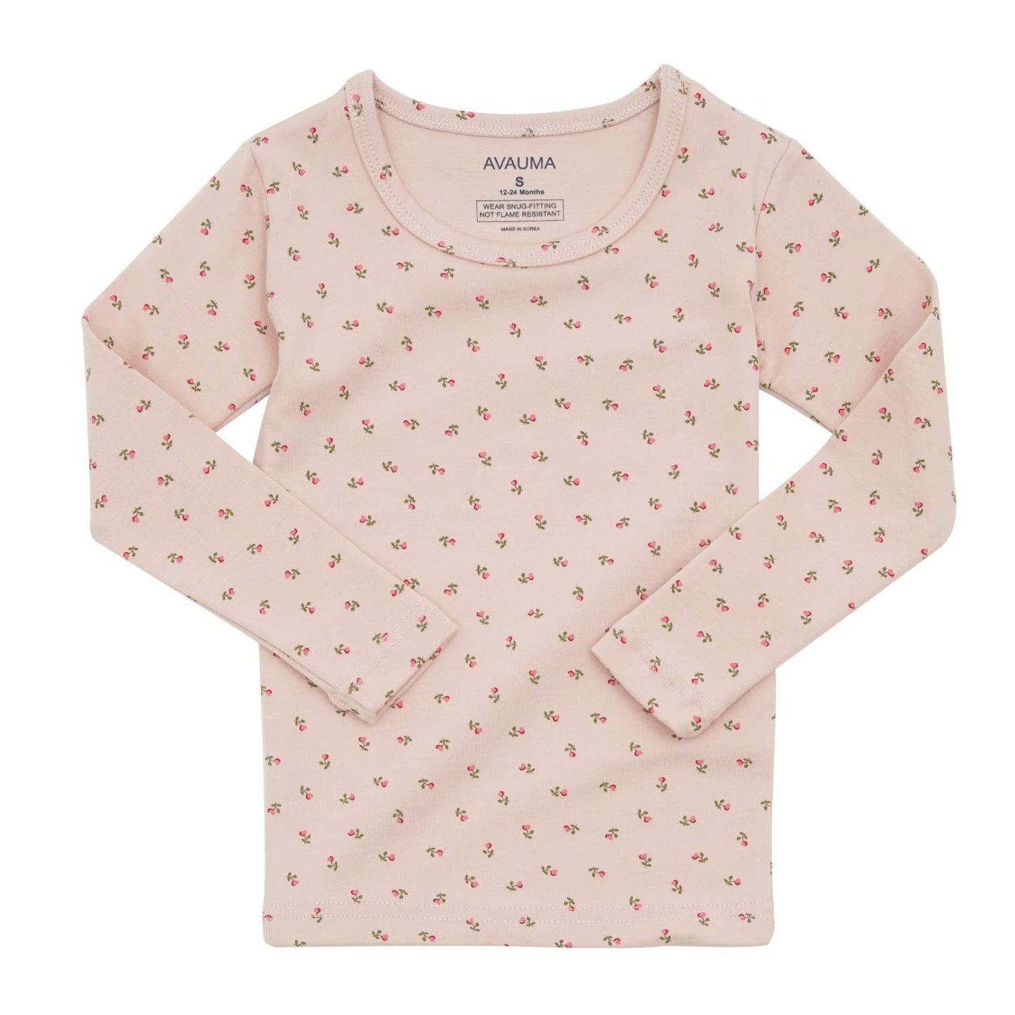 Avauma Baby Boys Girls Pajama Set 6M-7T Kids Cute Toddler Snug Fit Pattern Design Pjs Cotton Sleepwear Flower Pattern (Rose.Pink