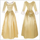 Royal Colonial Little Girl Child Princess Costume Hamilton Peggy Yellow Halloween Cosplay Kid Victorian Dress
