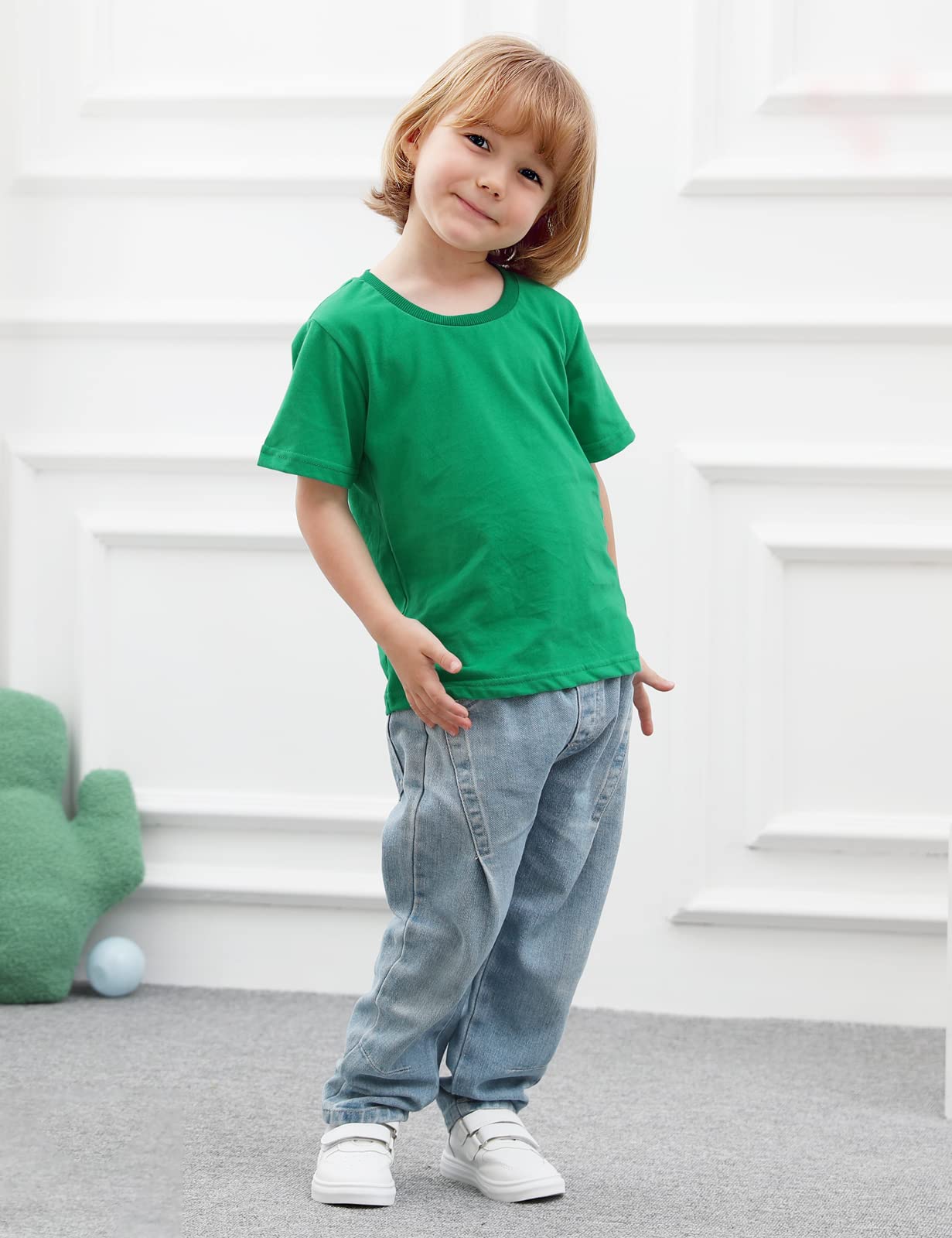 Cosland Toddler Plain Tshirts Baby Boy Shirt 4T, Green