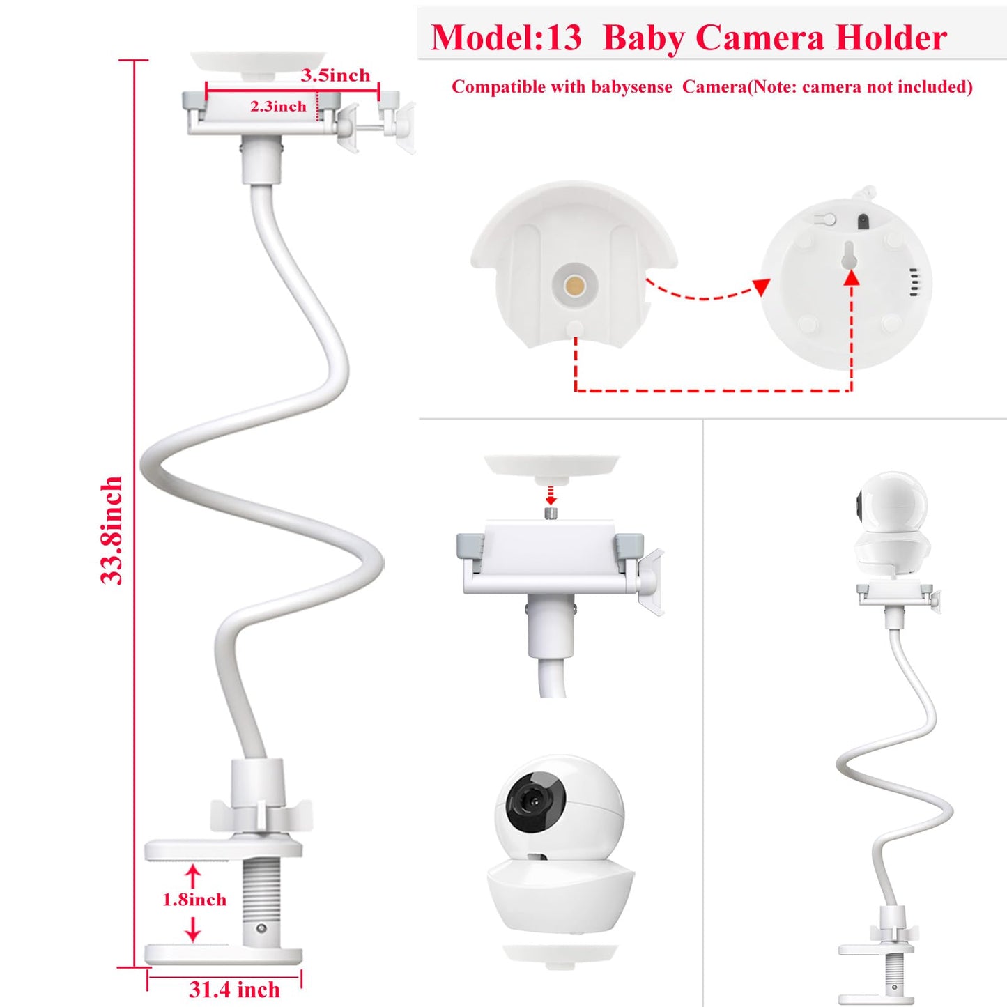 Eysaft Baby Monitor Mount Holder For Babysense Video Baby Monitor