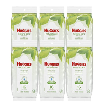 Huggies Natural Care Fragrance Free Baby Wipes 16 Count (6 Pack)