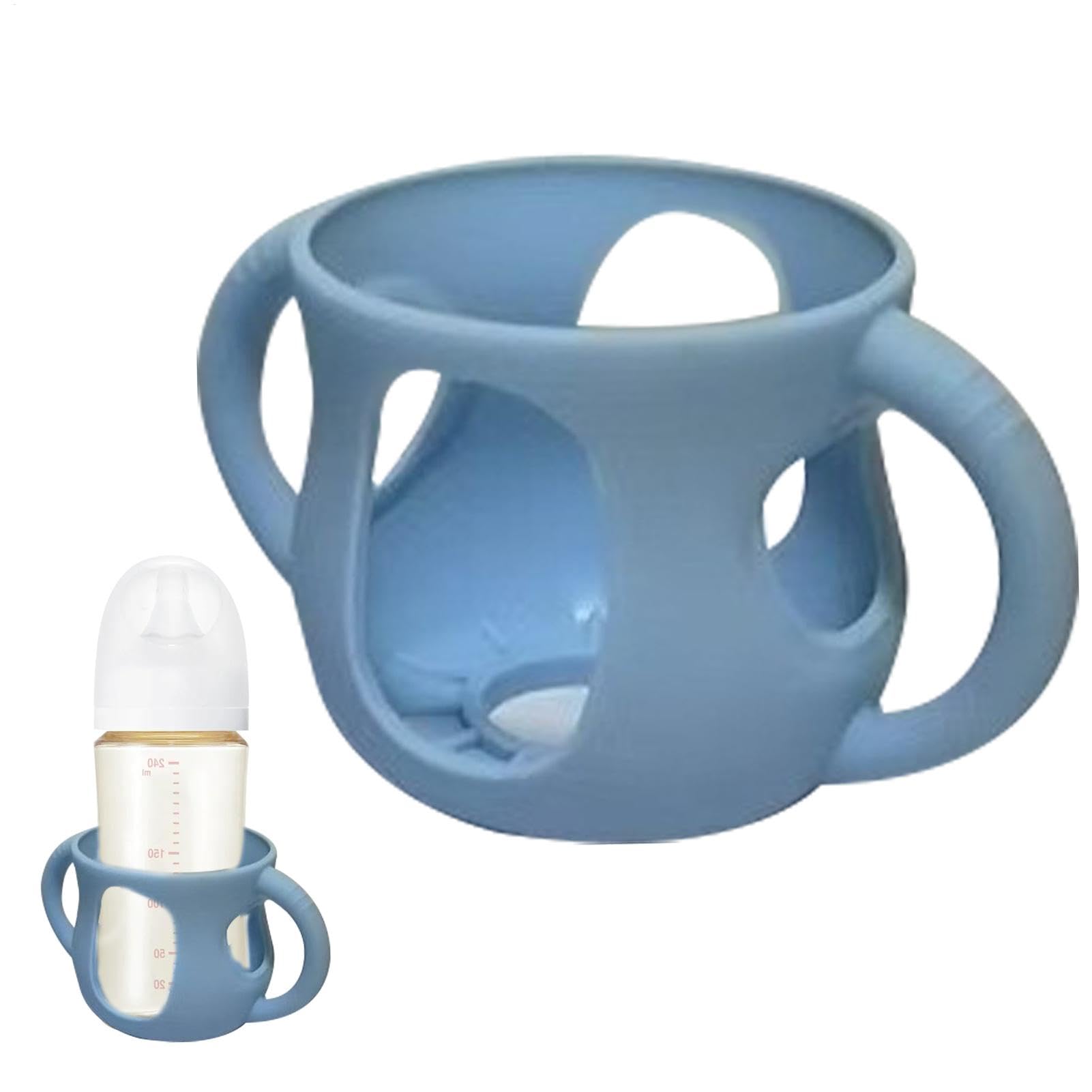 Silicone Sleeve for Glass Baby Bottle - Anti-Drop Shockproof Bottle Holder with Handles - Milk Bottle Protector, Dishwasher Safe