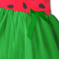 Baby Girl Halloween Dresses Toddler Watermelon Tutu Dress Long Sleeve Ruffled Princess Dress 2-3T