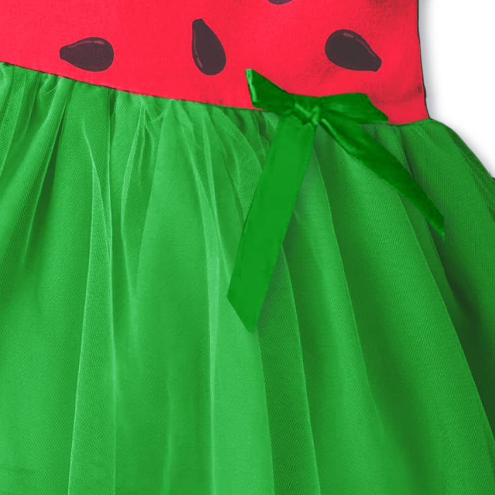 Baby Girl Halloween Dresses Toddler Watermelon Tutu Dress Long Sleeve Ruffled Princess Dress 2-3T
