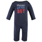 Hudson Baby Unisex Baby Cotton Coveralls, Mommys Little Boy, 6-9 Months