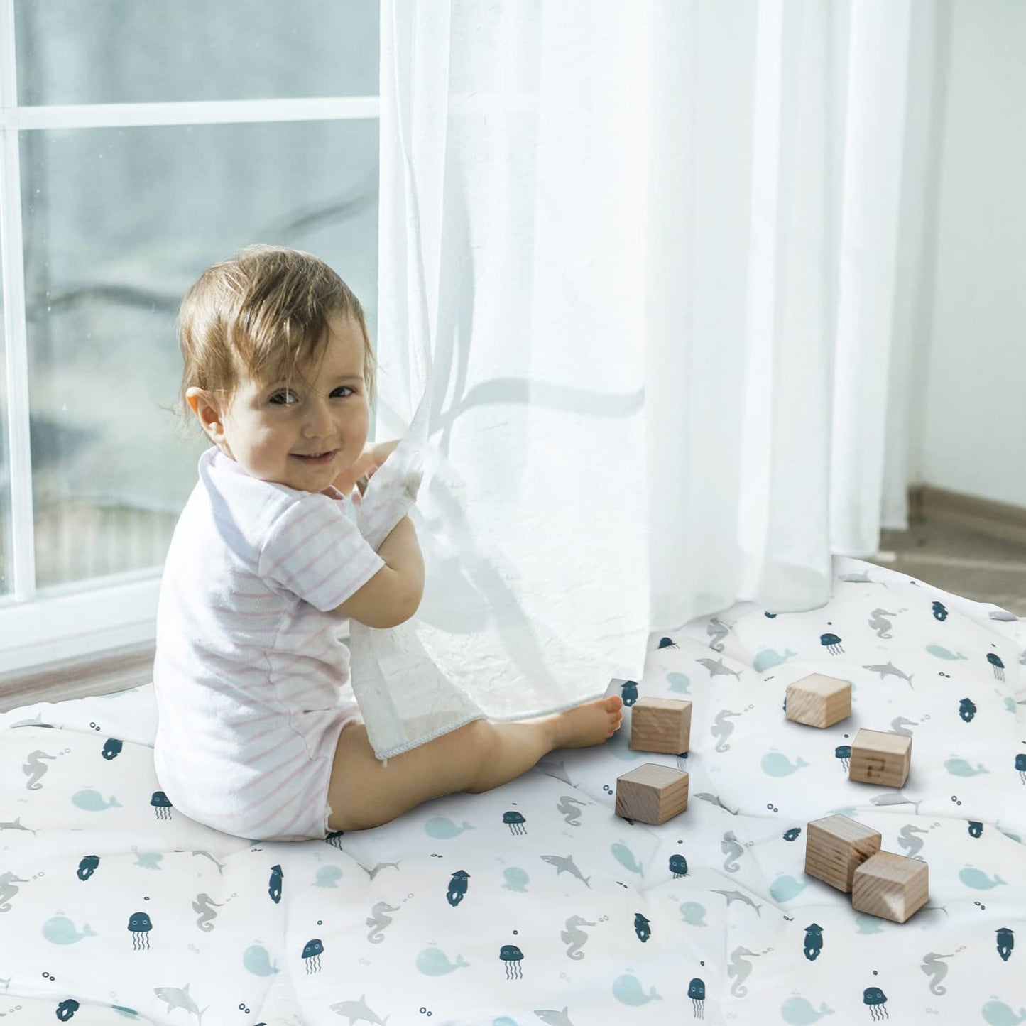 Baby Play Mat For 71'' X 59'' Playpen, Playmat For Babies And Toddlers, Baby Mat For Floor Large & Thick, Non Slip Cushioned Bab