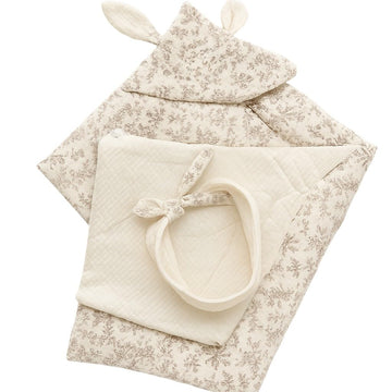 Kinder Valley 100% Cotton Hooded Muslin Blanket for Newborn Baby Boy | Triple Layer Baby Blanket, Soft, Lightweight, Breathable 