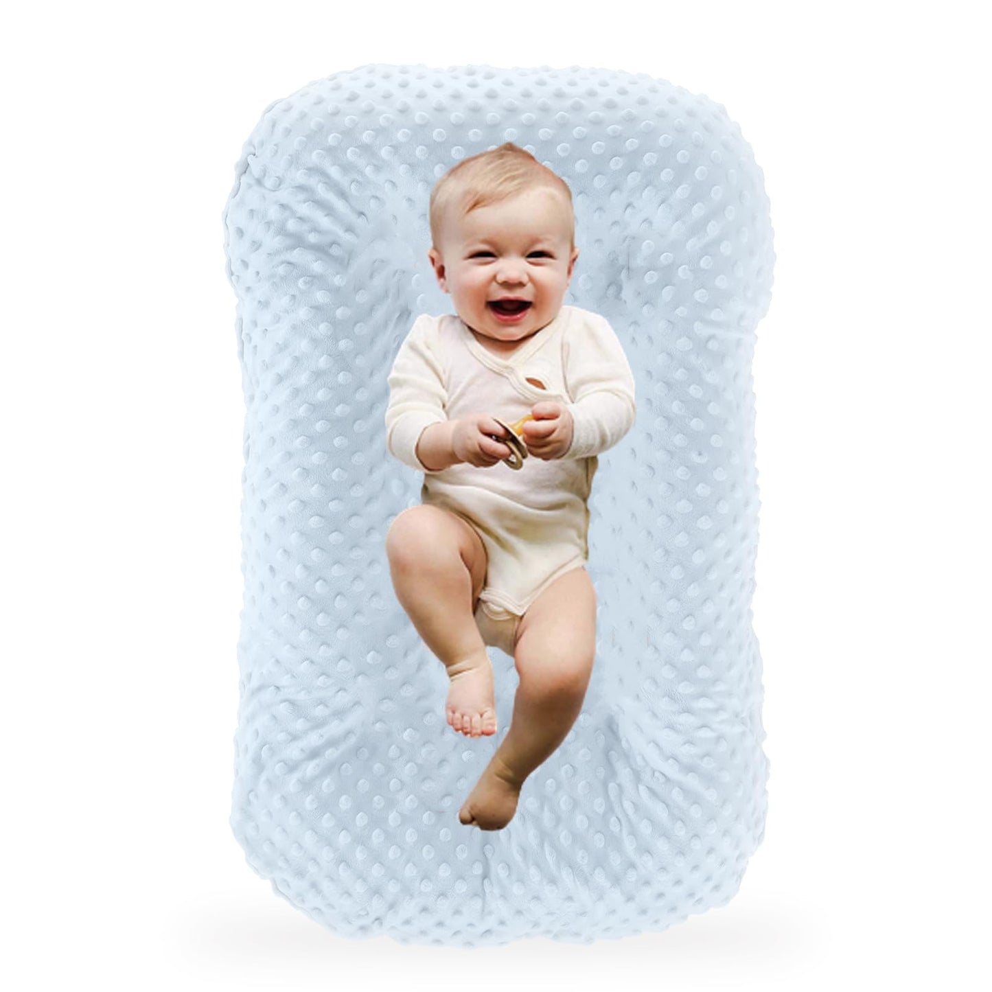 Loevin Baby Lounger for Newborn,Baby Play Mat Soft Cotton Breathable for Playtime & Relaxation,Flat Babies Essentials Gifts,0-12