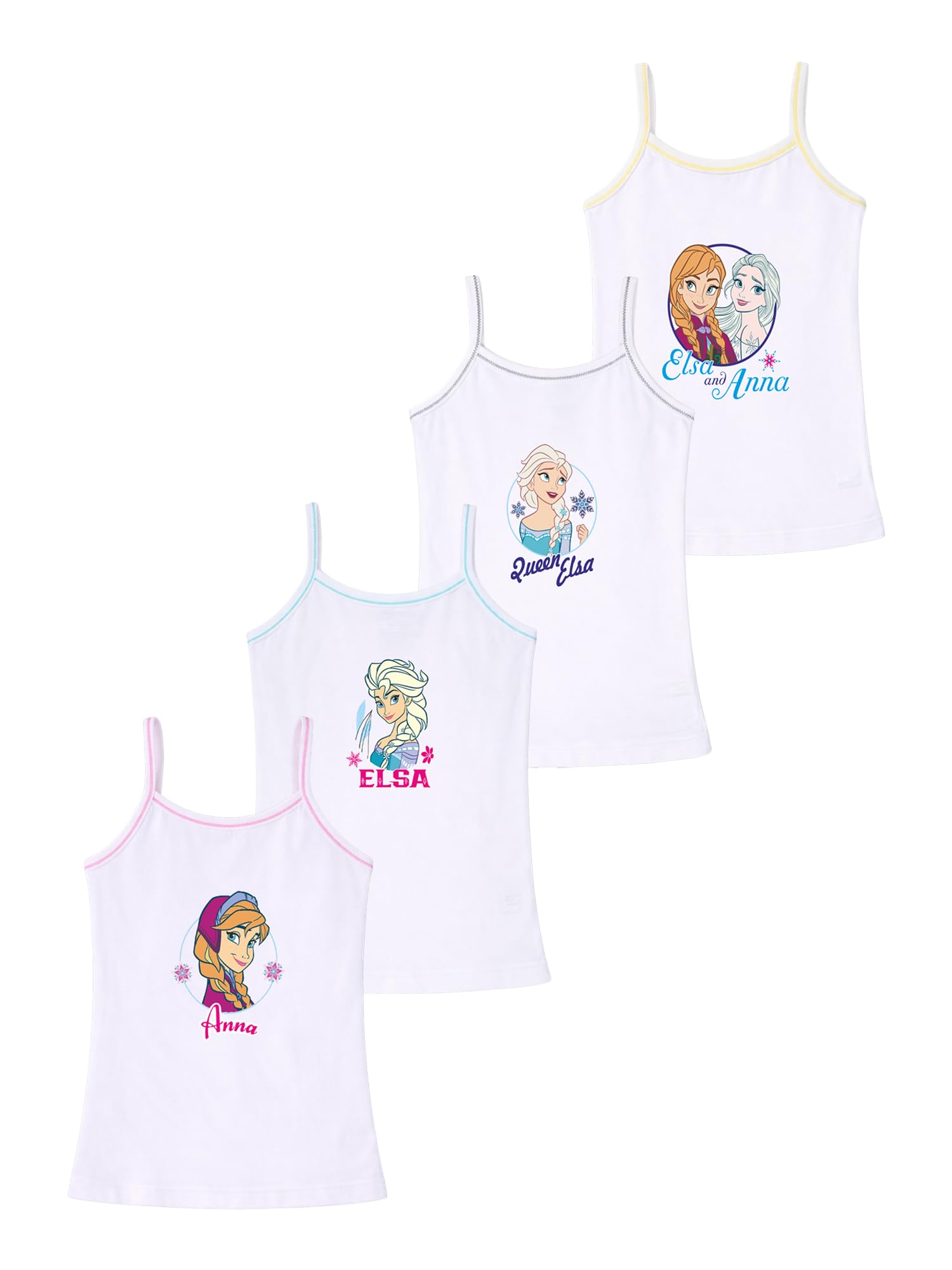 BODYCARE Girls Cotton Blend Regular Fit Vest Dori Neck Sleeveless Frozenpack Of 4White, 56 Years
