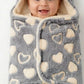 Grey Heart Baby Swaddle Wrap Blanket with Hood