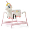 FUNLIO Unicorn Spring Rocking Horse for Kids 3-6, Rainbow Fairy Ride on Horse with Covered Spring & Sturdy Frame, Neighing & Gal