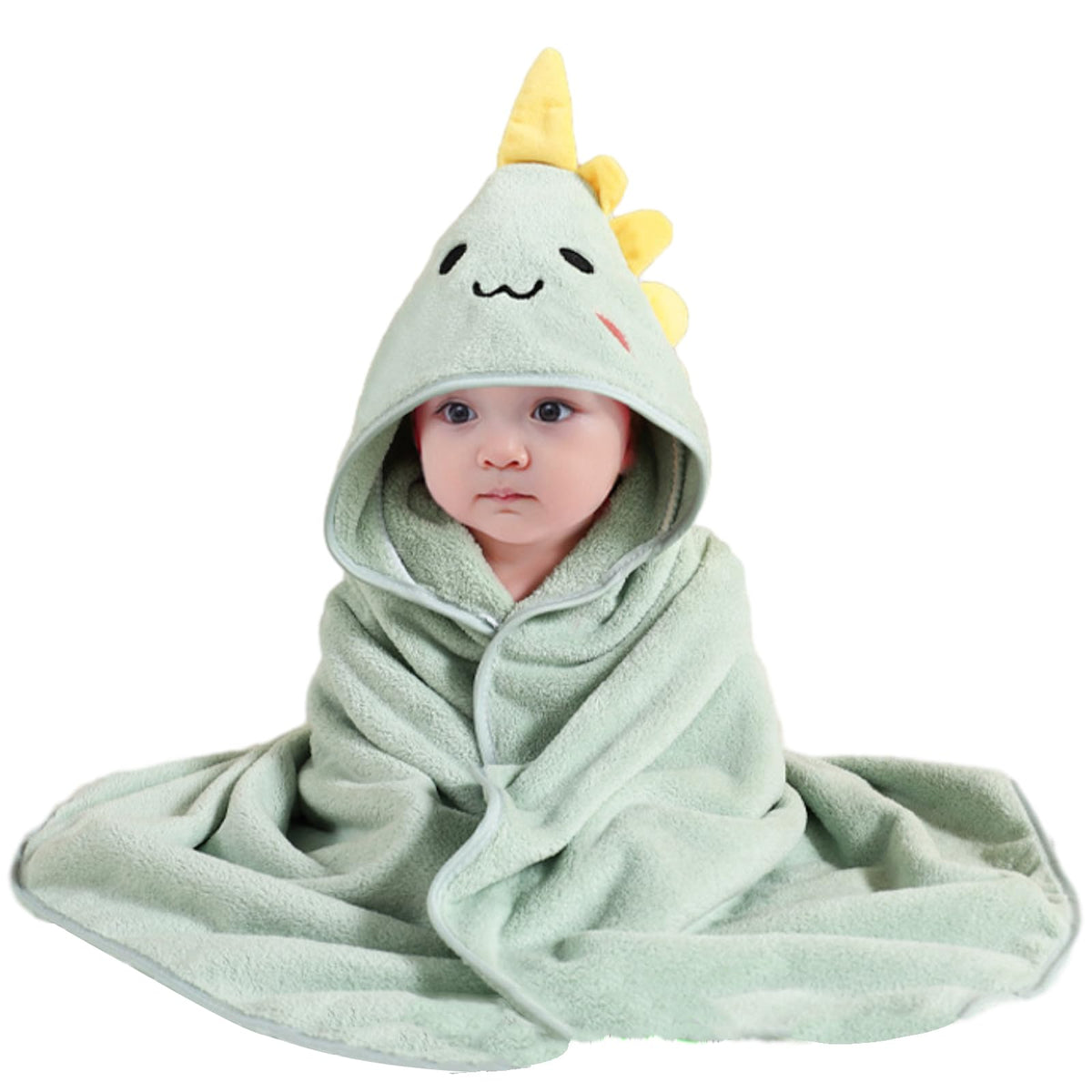 HiABsee Baby Towels with Hood Ultra Soft Hooded Baby Towels Newborn, Unique Animal Design Baby Bath Towel for Boy and Girl, Dino