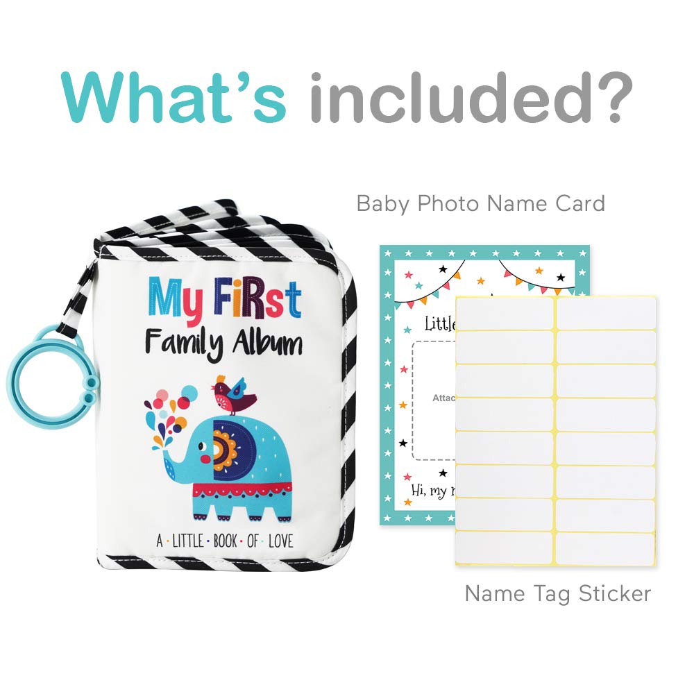 Urban Kiddy Baby'S My First Family Album | Soft Photo Cloth Book Gift Set For Newborn Toddler & Kids (Elephant)