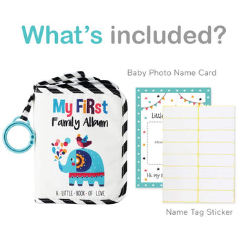 Urban Kiddy Baby'S My First Family Album | Soft Photo Cloth Book Gift Set For Newborn Toddler & Kids (Elephant)