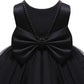 Baby Flower Girl Party Wedding Black Dress, Sleeveless Floor Length Tutu Tulle Dance Birthday Gown 2T