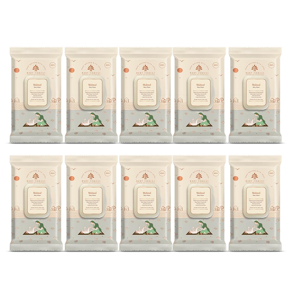 Baby Forest Mulmul Baby Wipes (Pack Of 10)