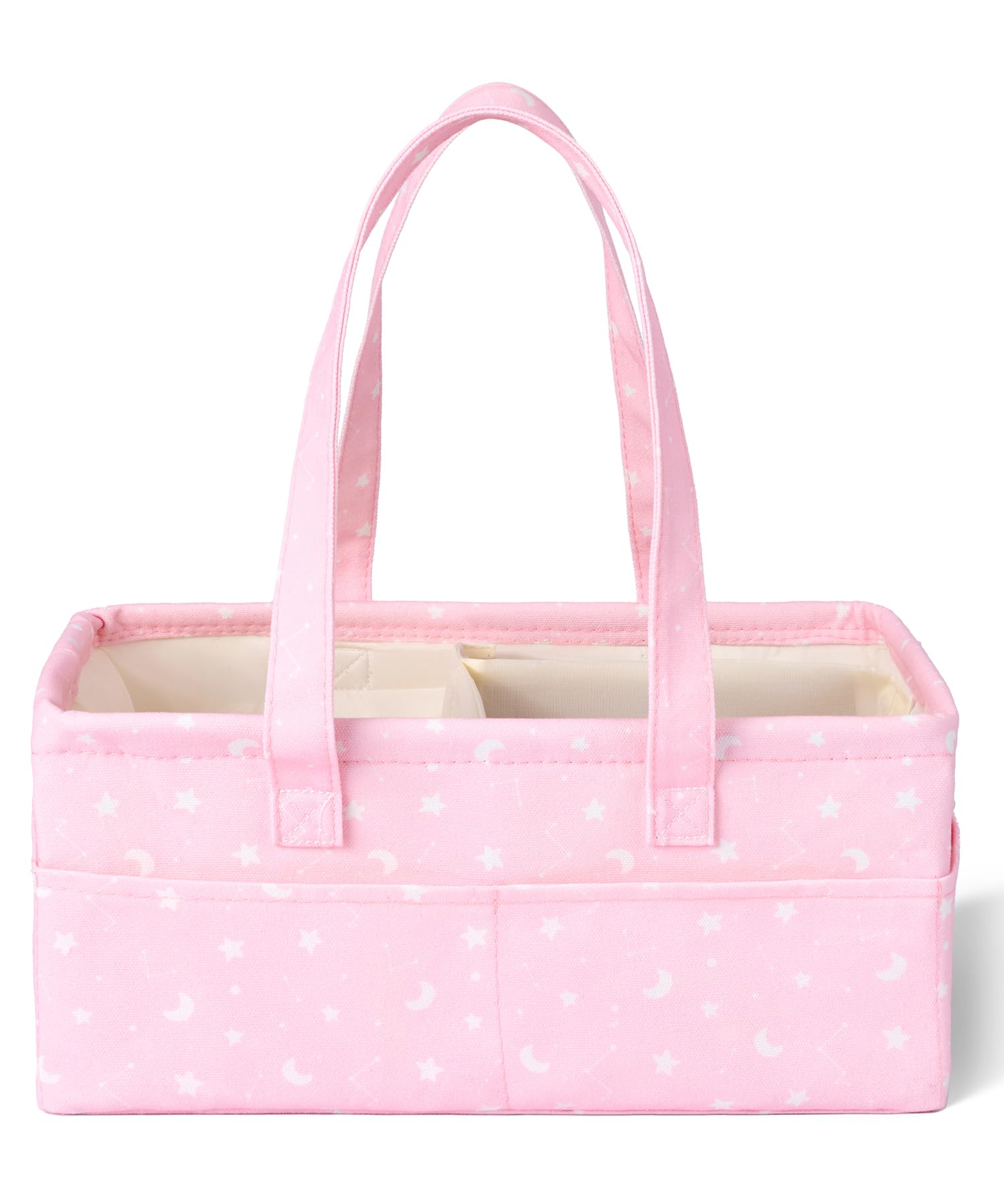 Mr. Pen- Baby Diaper Caddy Organizer, Pink With Star Pattern, Portable Car Caddy For Changing Table And Nursery