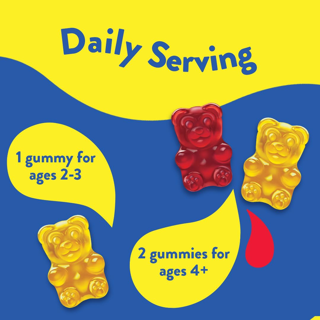 L'Il Critters Gummy Vites Daily Kids Gummy Multivitamins Assorted Fruit Flavors For Ages 2+ Toddlers & Kids, Gummy Vitamin With