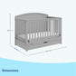 Graco Bellwood 5-In-1 Convertible Crib With Drawer (Pebble Gray) - Greenguard Gold Certified, Full-Size Storage Drawer, Converts