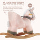 Rock My Baby Rocking Horse with Chair, Pink Unicorn Pony Rocker with Realistic Unicorn Music. Rocking Animal. Wooden Rocking Hor