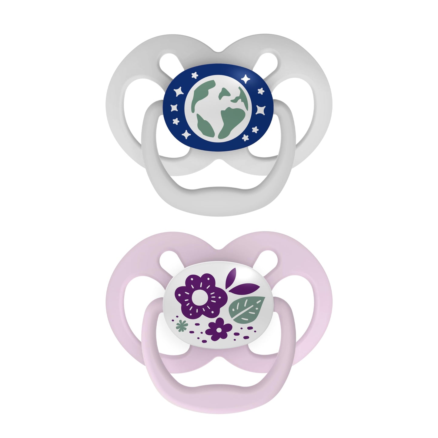 Dr. Browns Advantage Glow-in-The-Dark Baby Pacifier, Fully Symmetrical Soother with Soft Silicone Bulb, Purple Nature, 6-18m, B