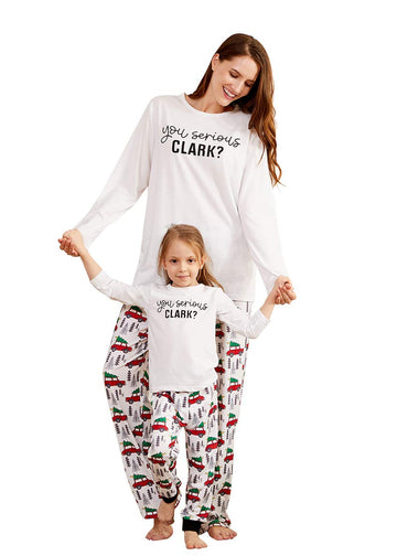 Iffei Matching Family Pajamas Sets Holiday Stay At Home Pj'S With Letter Printed Tee And Car Printed Pants With Pockets 4-5 Year