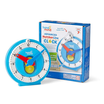 hand2mind Advanced NumberLine Clock for Kids Learning to Tell Time, Math Manipulatives for Telling Time, Analog Clock for Kids L