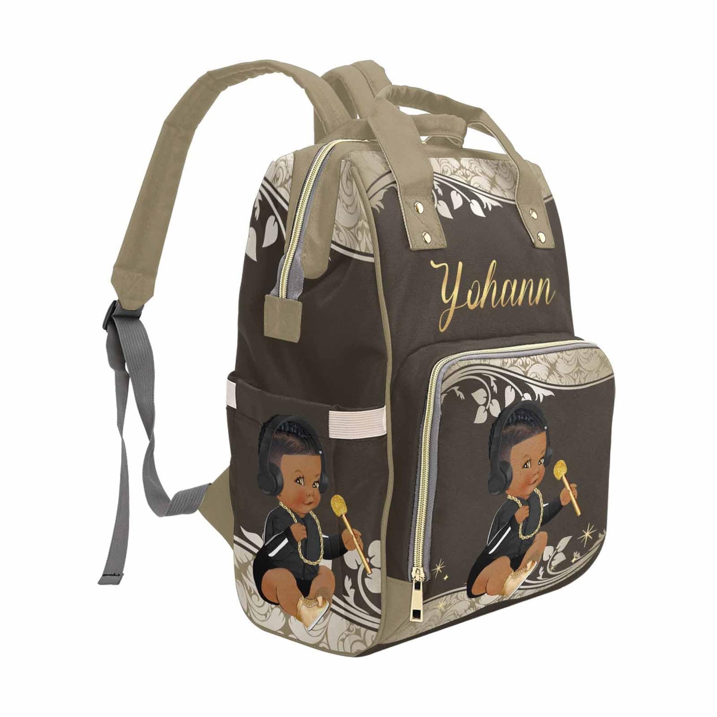M Yescustom Personalized Name Diaper Bag Backpack, Cute Crown Diaper Baby Bags For Mom & Dad, Portable Travel Back Pack Baby Sho