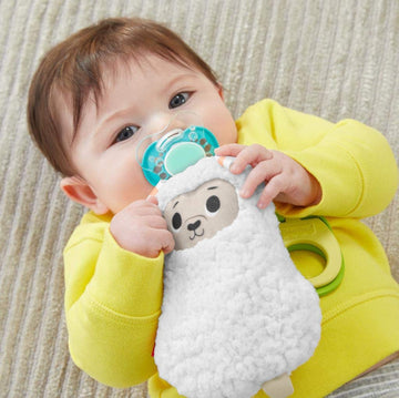 Fisher-Price Clipimals Universal Pacifier Holder, Plush Llama Pacifier Holder For Baby
