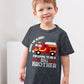 Funnycokid Big Brother T Shirt 6T 5T Promoted To Big Brother Firetruck Fire Engine T-Shirt Black Size 5 6 Pregnancy Announcement