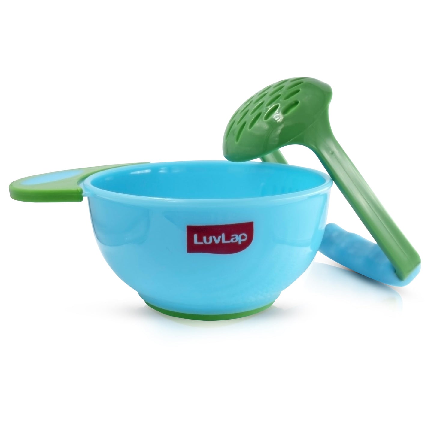 Luvlap Baby Food Grinding Cum Feeding Bowl, Portable Baby Food Masher & Serving Bowl For Baby Weaning Food Preparation (Green & 