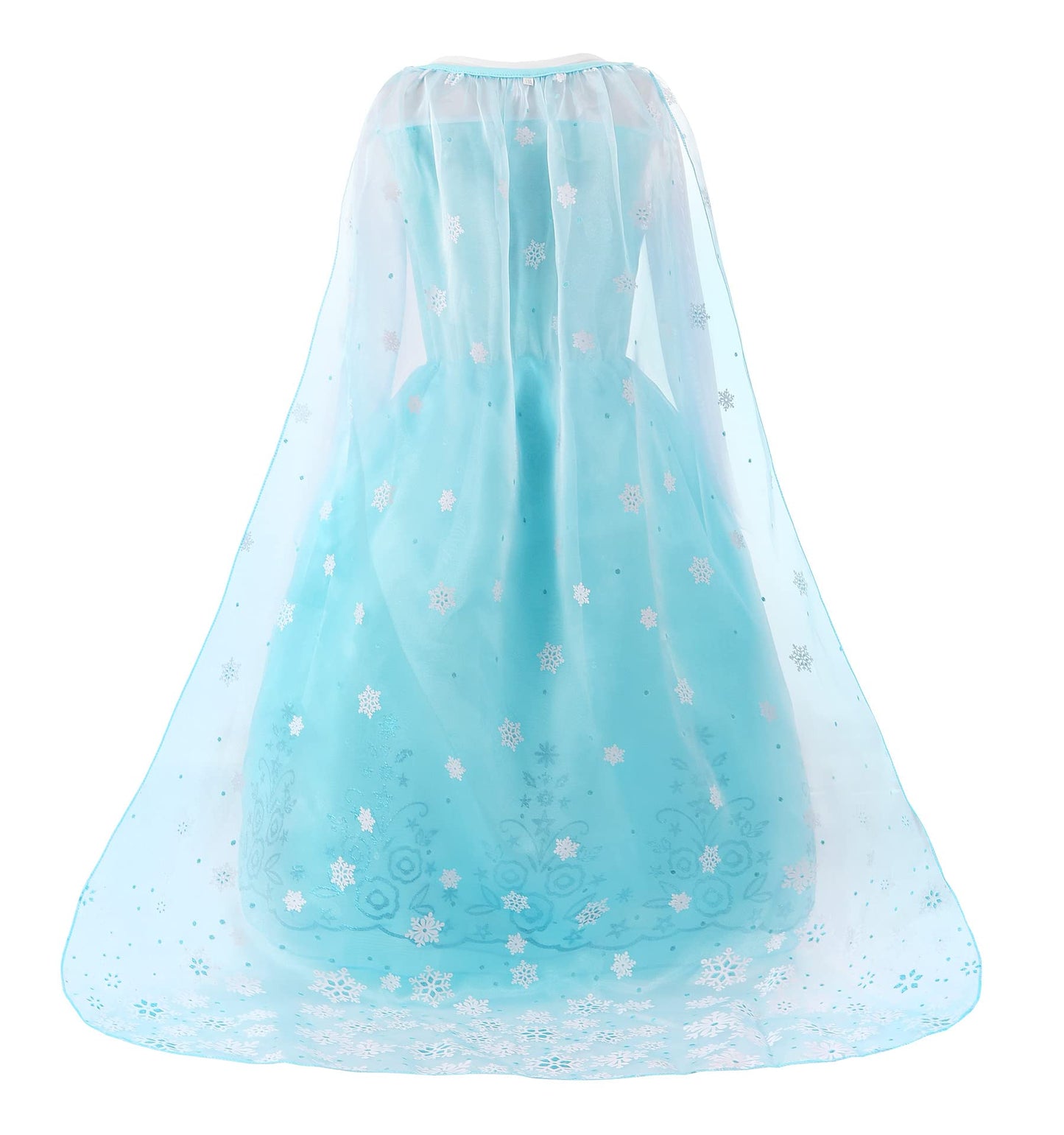 Relibeauty Girls Sequin Princess Costume Long Sleeve Dress Up, Light Blue(With Accessories), 6