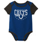Outerstuff Nfl Newborn Baby And Infant Short Sleeve Bodysuit Variety 3-Pack - Indianapolis Colts, 0-3M