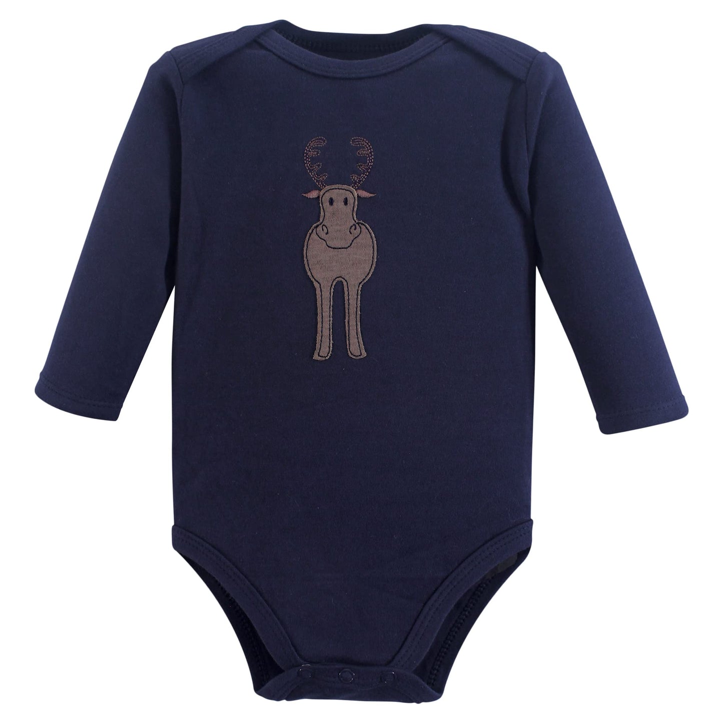 Hudson Baby Unisex Baby Cotton Long-Sleeve Bodysuits, Forest, 0-3 Months